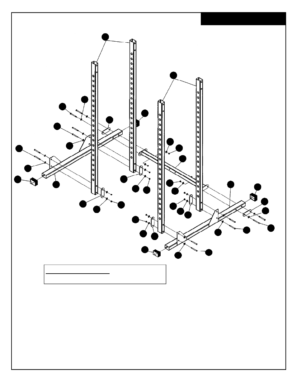 Frame assembly | Deltech Fitness DF820- Squat Rack User Manual | Page 4 / 8