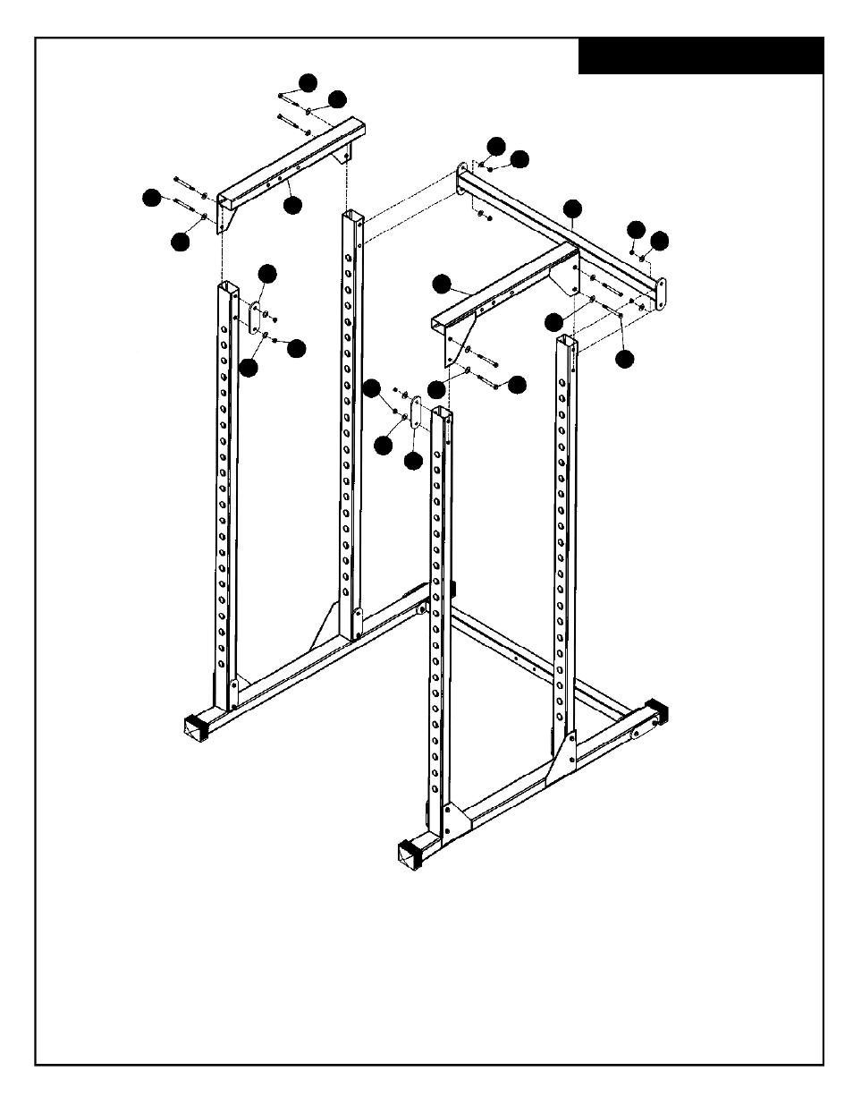Frame assembly | Deltech Fitness DF820- Squat Rack User Manual | Page 5 / 8
