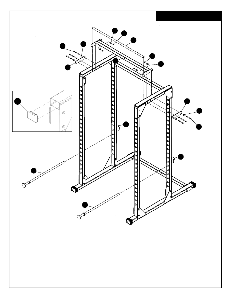 Frame assembly | Deltech Fitness DF820- Squat Rack User Manual | Page 6 / 8