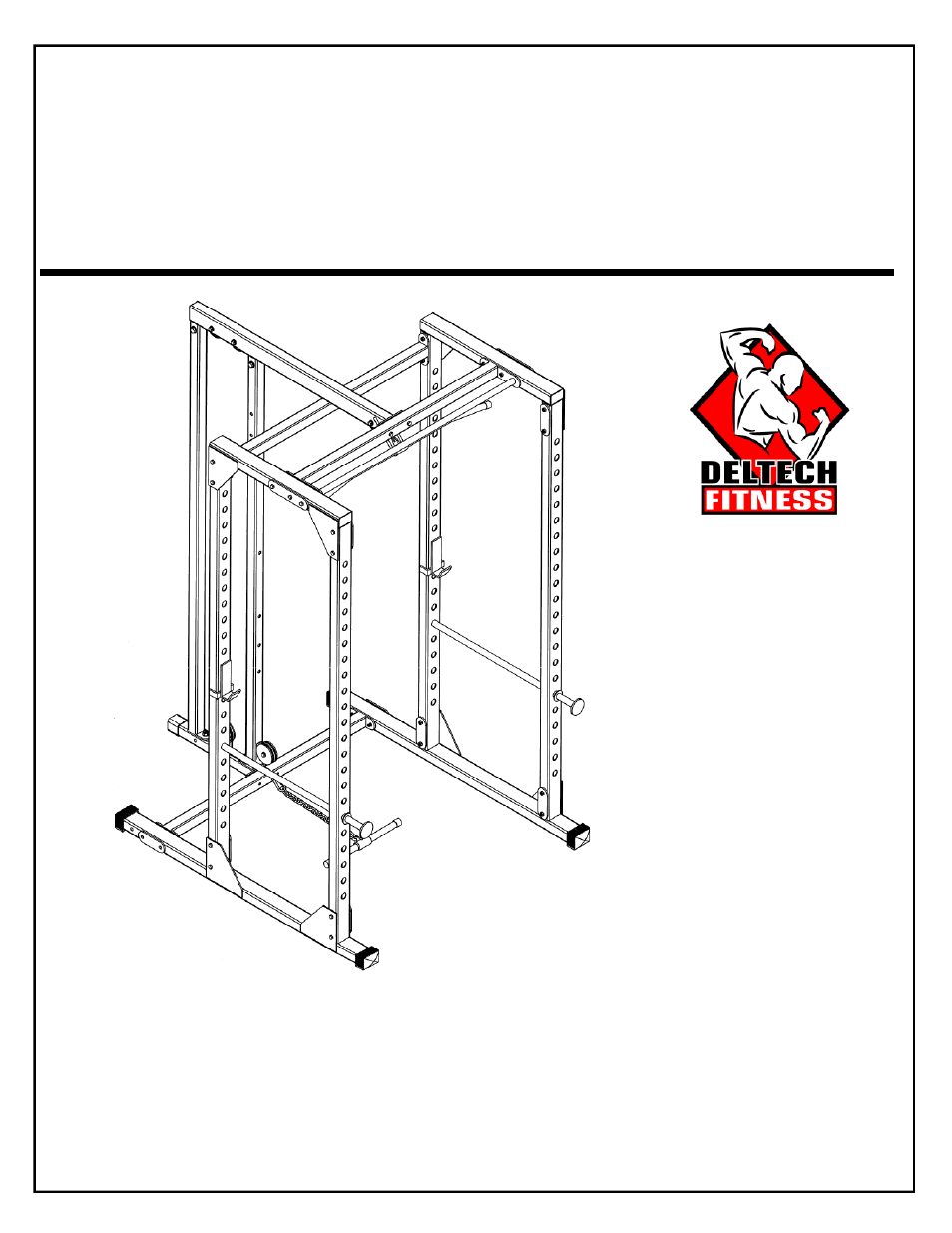 Deltech Fitness DF820L- Squat Rack with Lat Attachment User Manual | 19 pages