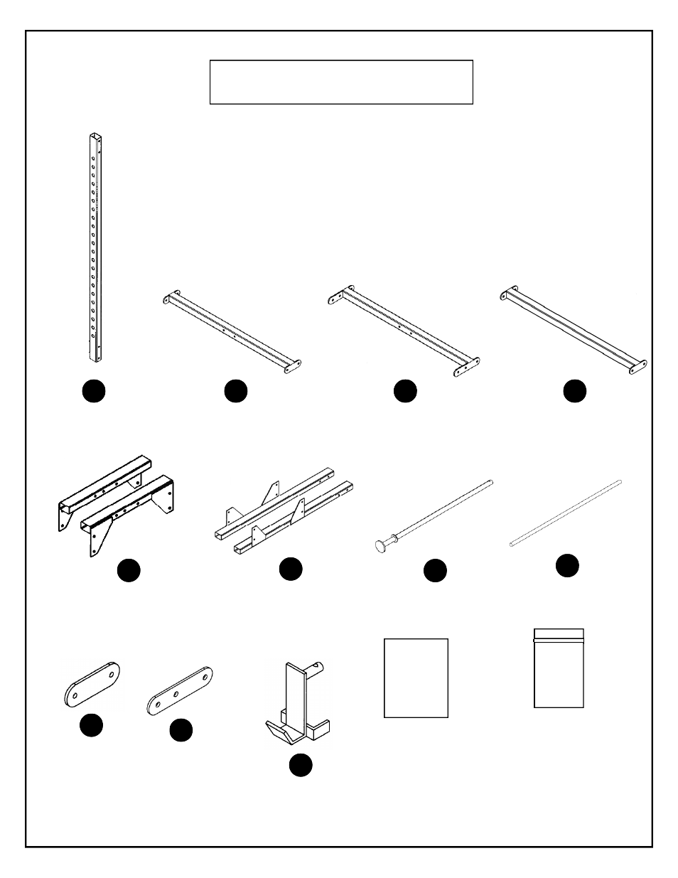 Box contents | Deltech Fitness DF820L- Squat Rack with Lat Attachment User Manual | Page 2 / 19