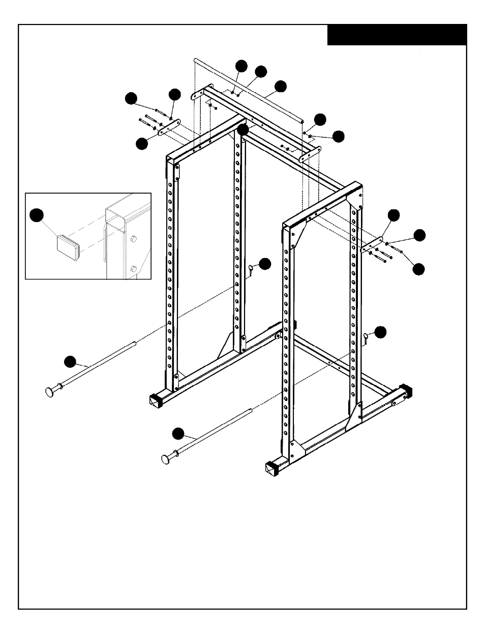 Frame assembly | Deltech Fitness DF820L- Squat Rack with Lat Attachment User Manual | Page 6 / 19