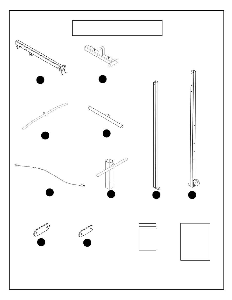 Box contents | Deltech Fitness DF820L- Squat Rack with Lat Attachment User Manual | Page 9 / 19