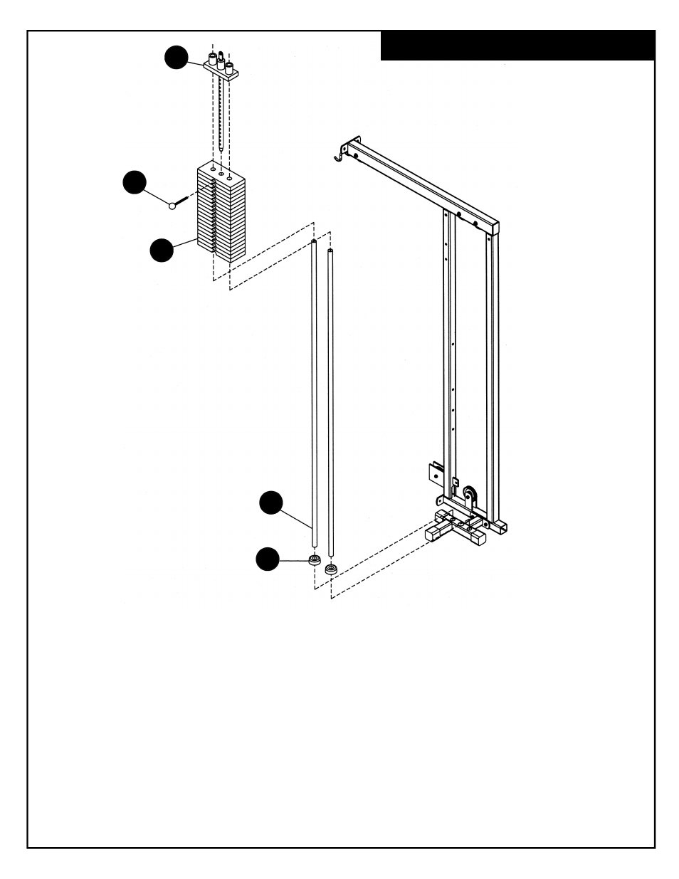 Weight stack assembly | Deltech Fitness DF820LS- Squat Rack with Stack Loaded Lat Attachment User Manual | Page 15 / 20