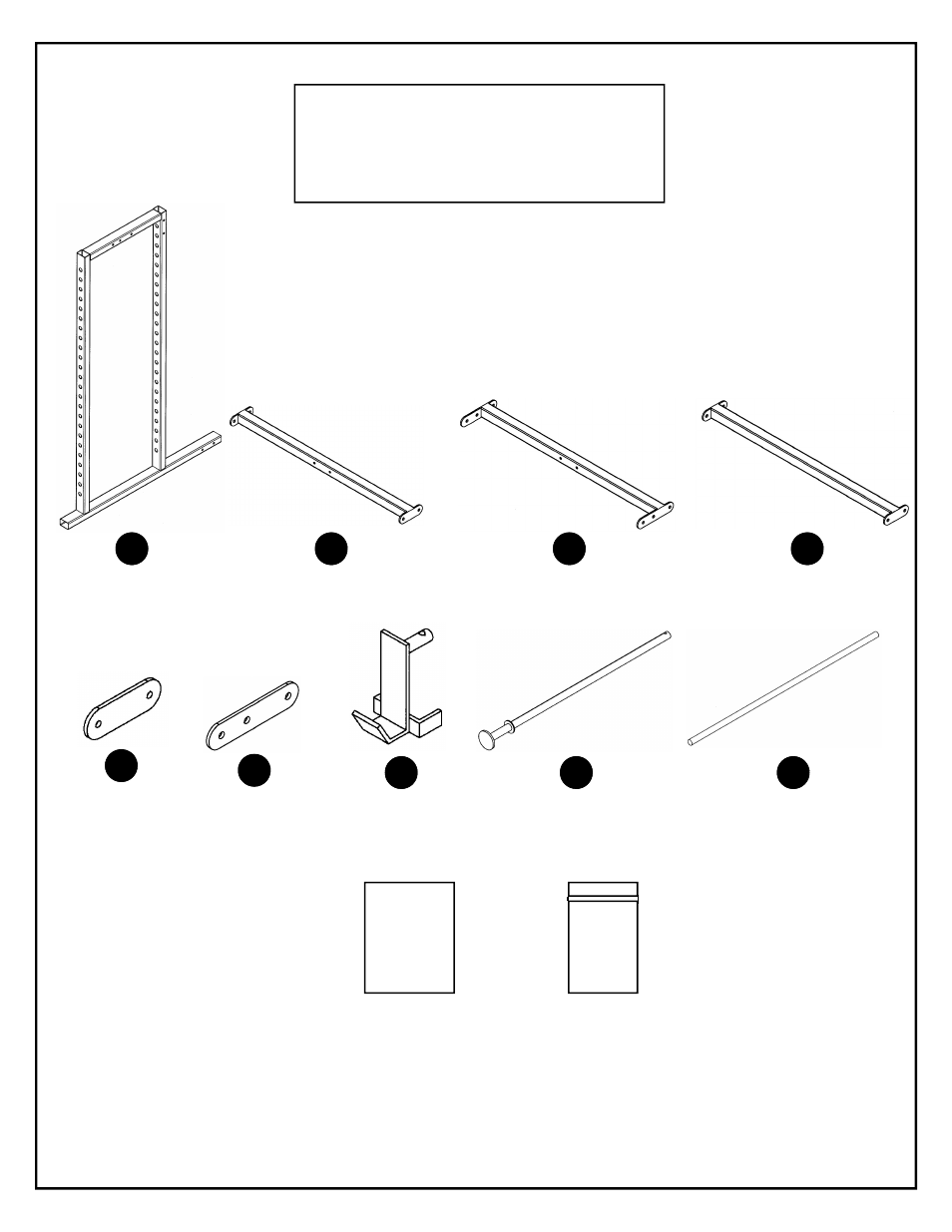 Df820 box contents | Deltech Fitness DF820LS- Squat Rack with Stack Loaded Lat Attachment User Manual | Page 3 / 20
