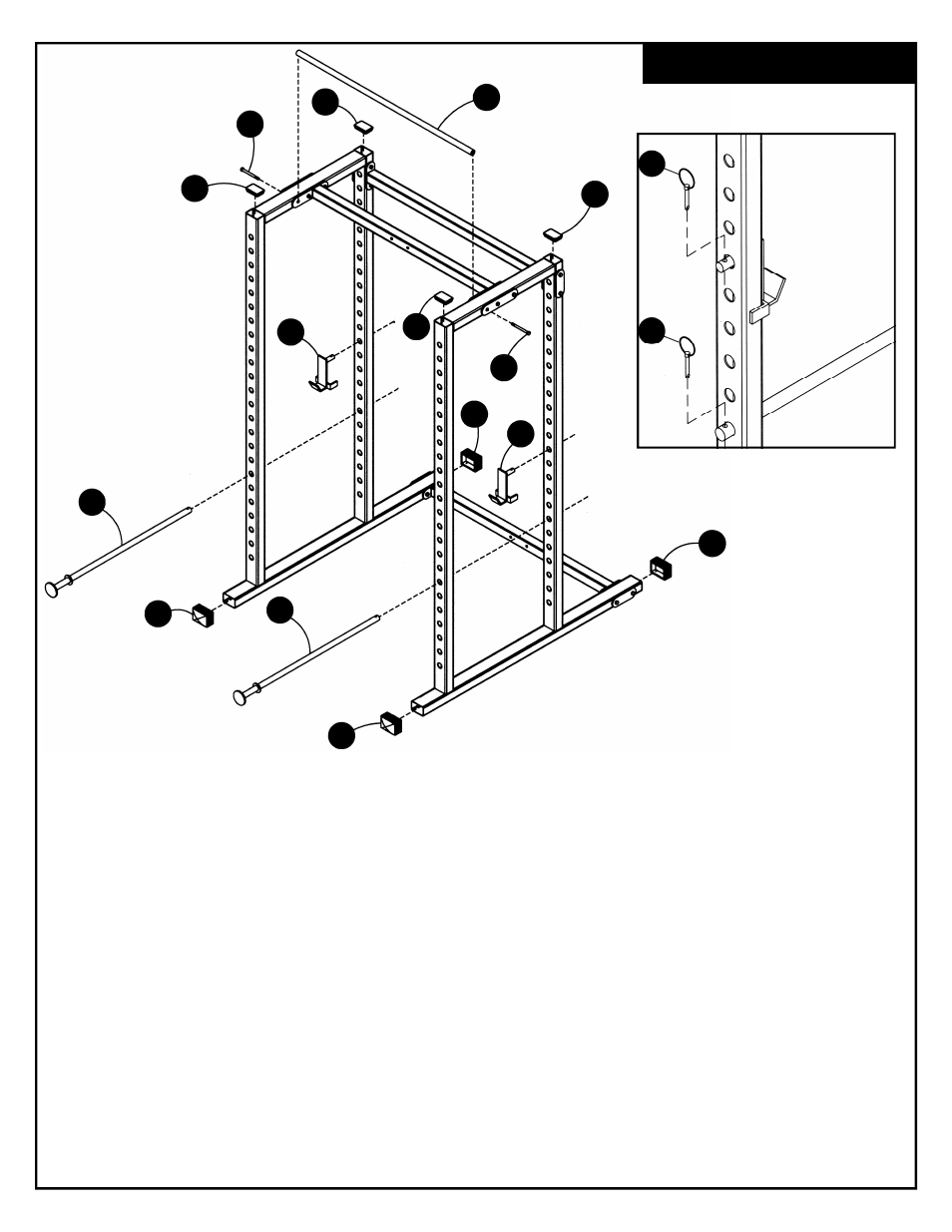 Frame assembly | Deltech Fitness DF820LS- Squat Rack with Stack Loaded Lat Attachment User Manual | Page 6 / 20