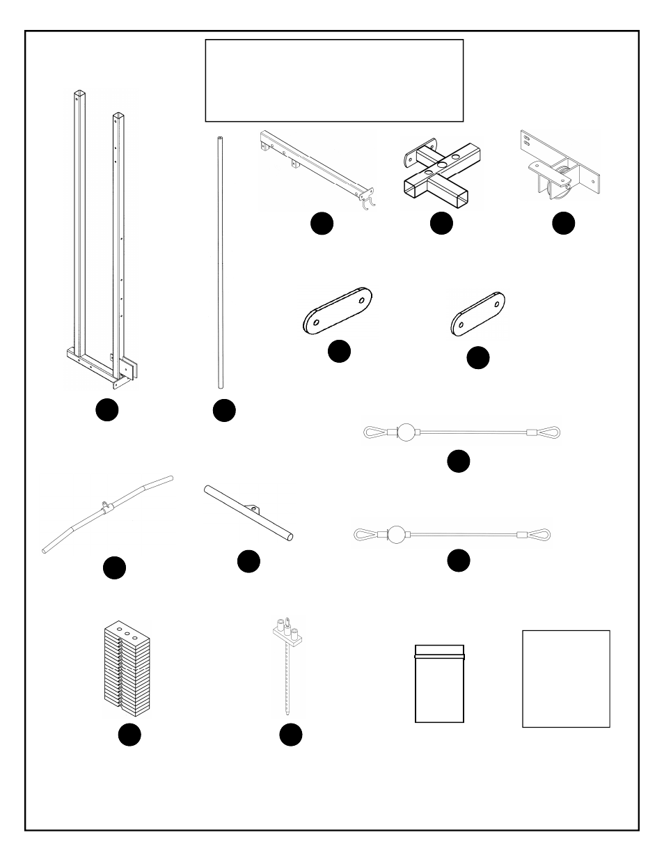 Df838 box contents | Deltech Fitness DF820LS- Squat Rack with Stack Loaded Lat Attachment User Manual | Page 8 / 20