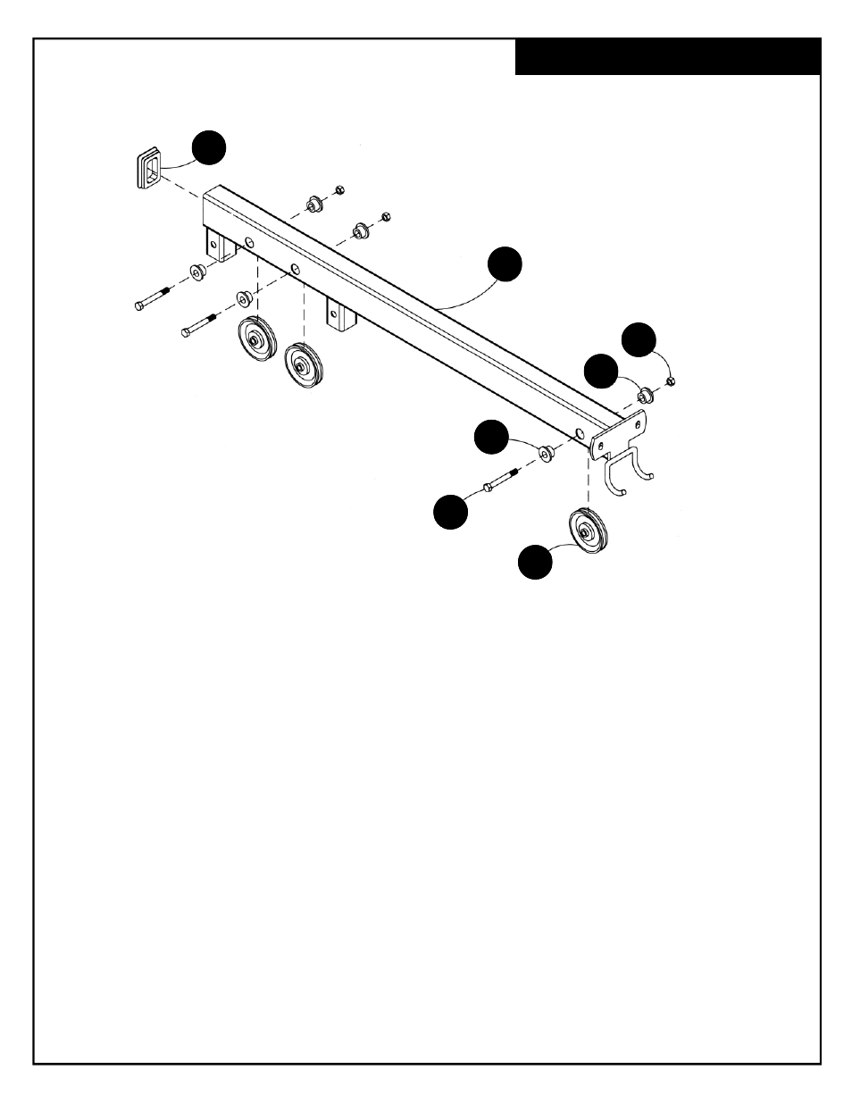 Top frame assembly | Deltech Fitness DF4900L- Linear Bearing Smith Machine with Lat Attachment User Manual | Page 18 / 24