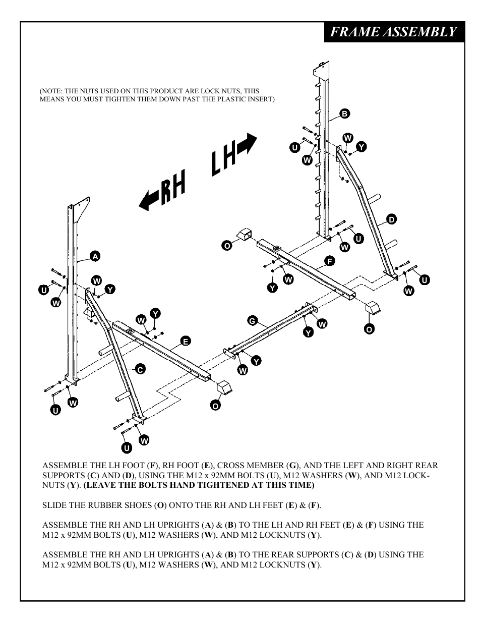 Frame assembly | Deltech Fitness DF4900LS- Linear Bearing Smith Machine with Stack Loaded Lat Attachment User Manual | Page 5 / 28