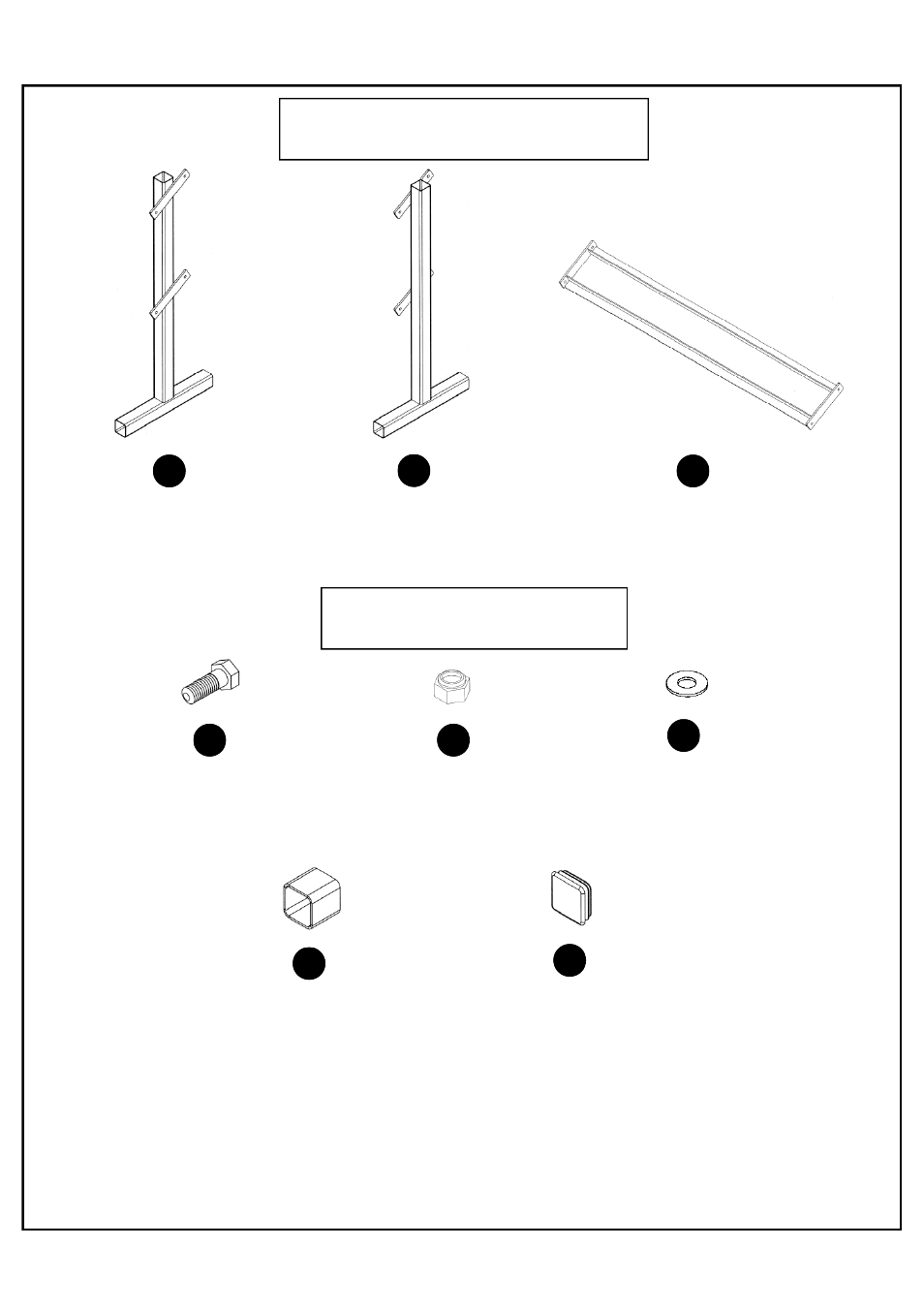 Box contents, Hardware, For your safety read all instructions carefully | Deltech Fitness DF5500- Two-Tier Dumbbell Rack User Manual | Page 3 / 6