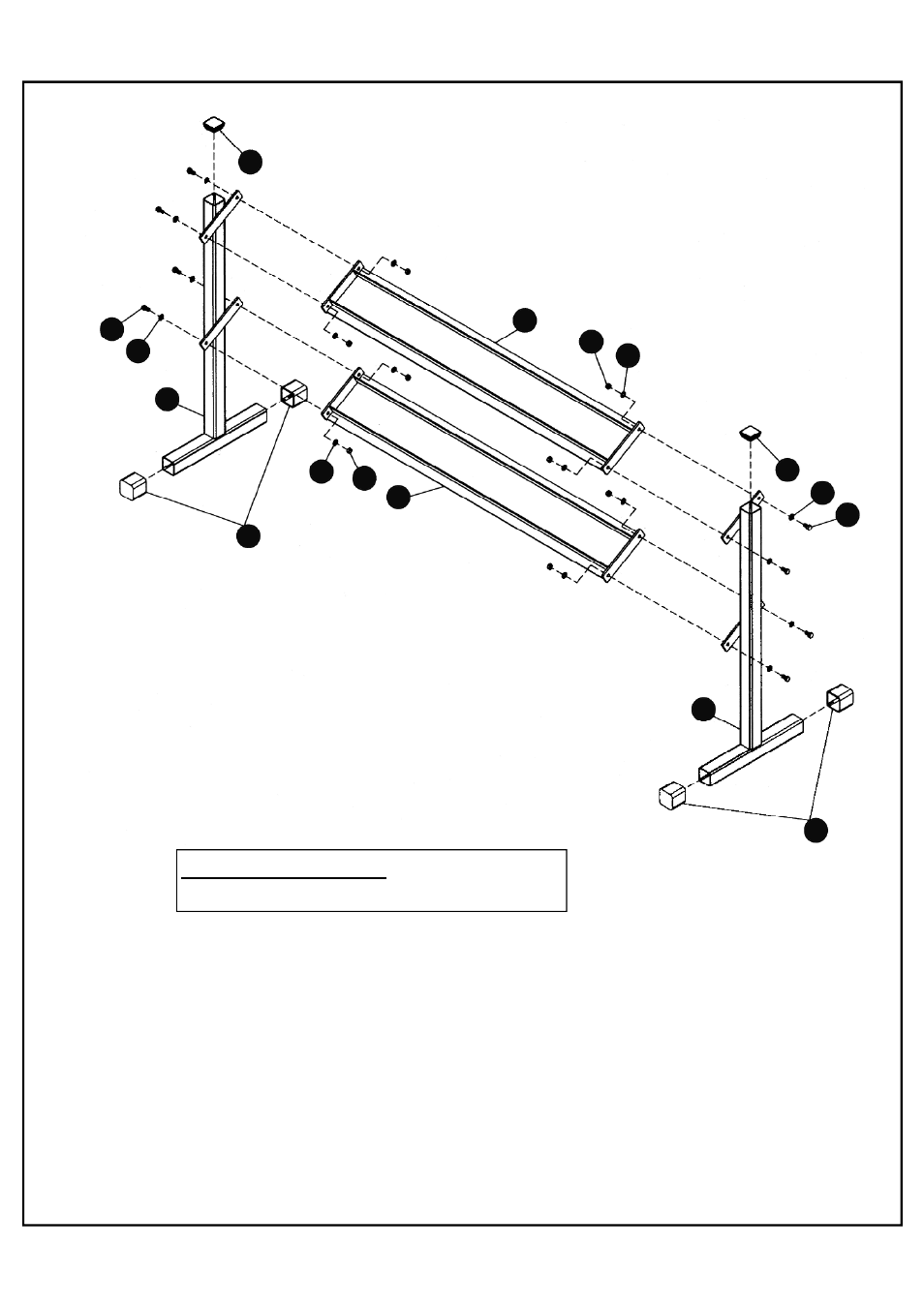 Tools required: metric socket set or wrenches | Deltech Fitness DF5500- Two-Tier Dumbbell Rack User Manual | Page 4 / 6