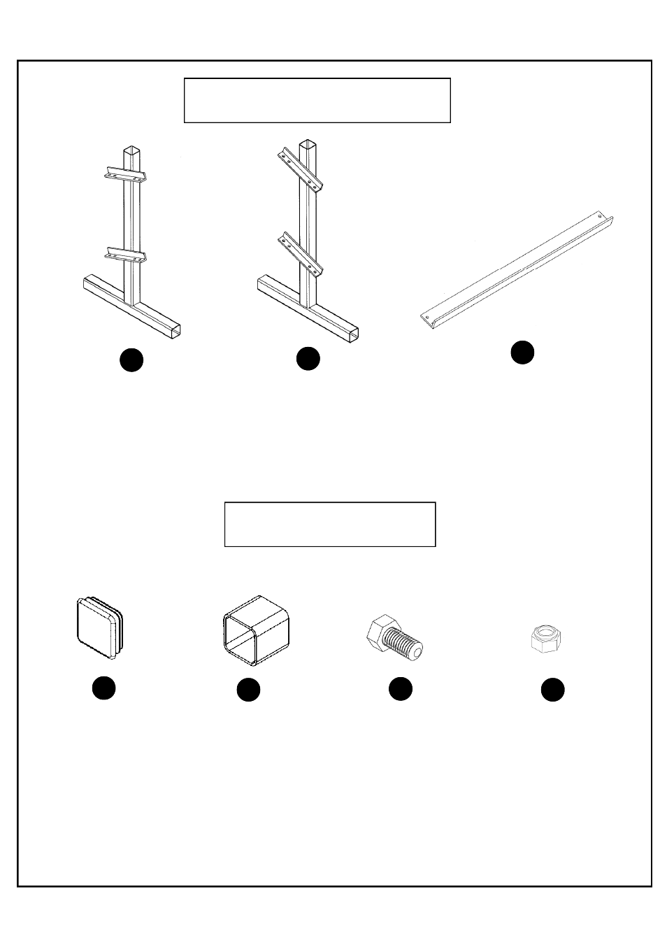 Box contents, Hardware | Deltech Fitness DF511- 36" Two-Tier Dumbbell Rack User Manual | Page 2 / 5