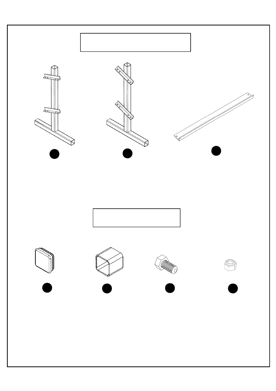 Box contents, Hardware | Deltech Fitness DF513- 54" Two-Tier Dumbbell Rack User Manual | Page 3 / 6