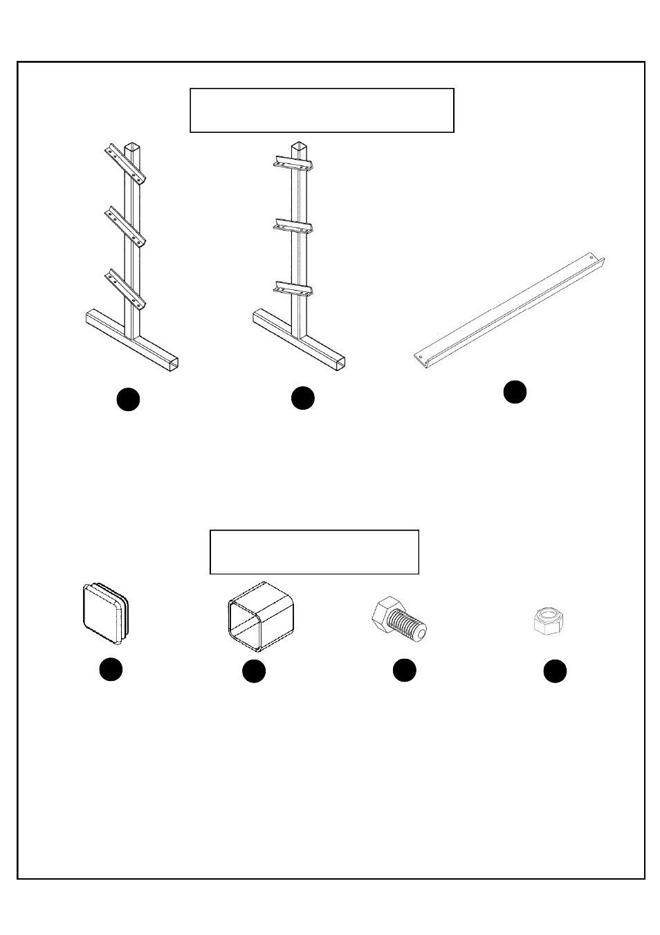Box contents, Hardware | Deltech Fitness DF516- 54" Three-Tier Dumbbell Rack User Manual | Page 2 / 5