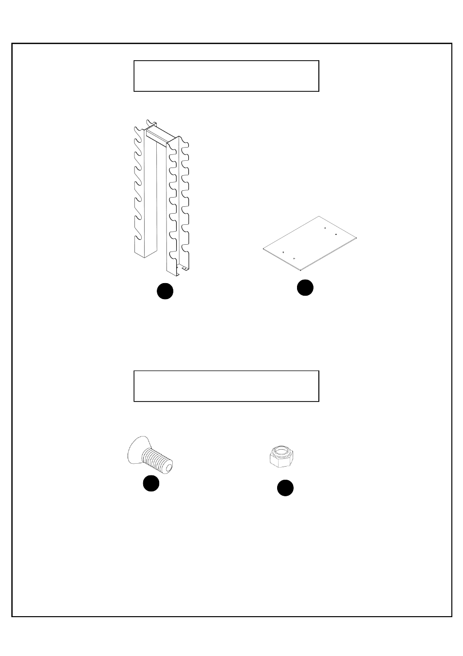 Box contents, Hardware | Deltech Fitness DF5200- 8 Pair Vertical Dumbbell Rack User Manual | Page 2 / 4