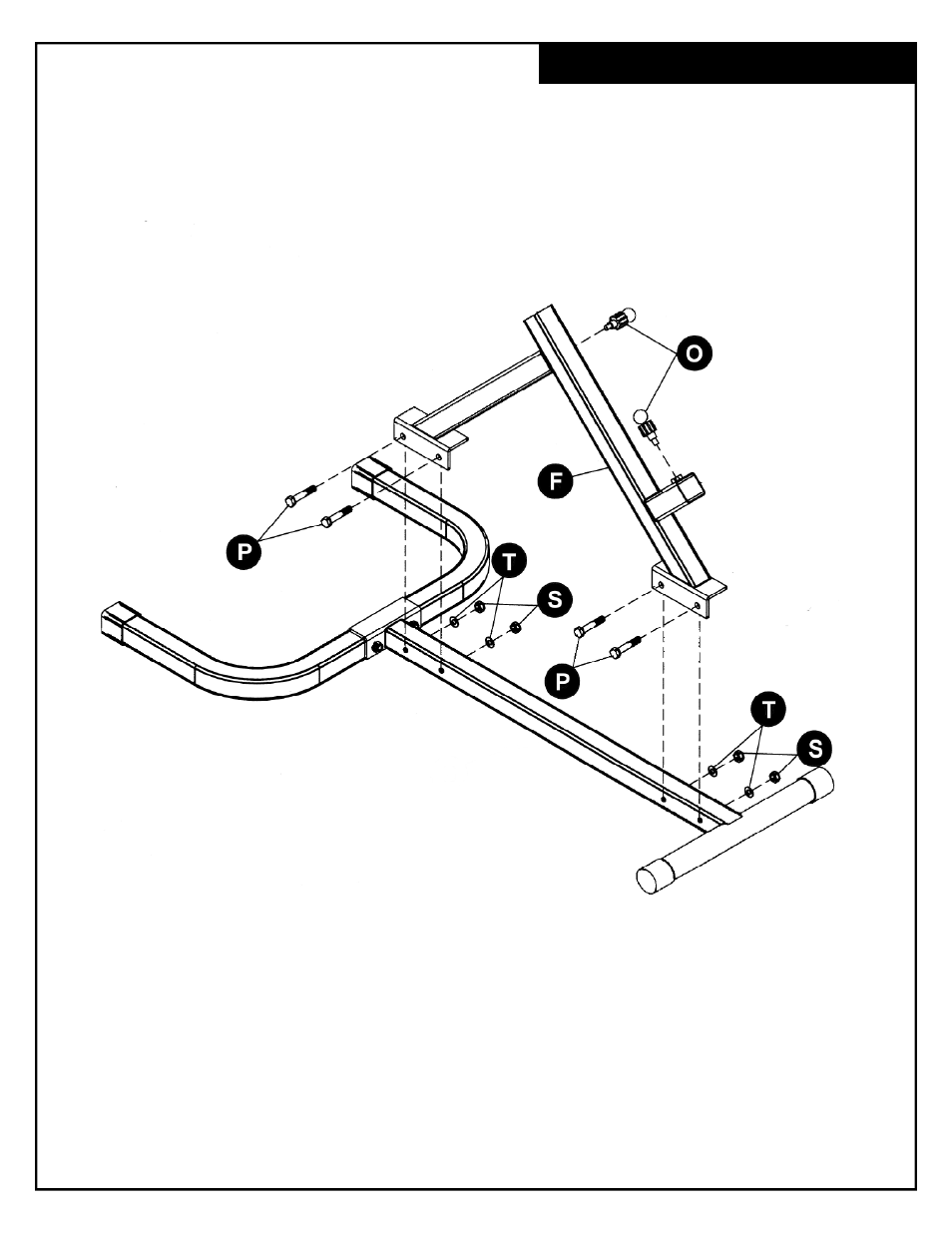 Upper frame assembly | Deltech Fitness DF406- 45 Degree Hyperextension Bench User Manual | Page 5 / 11