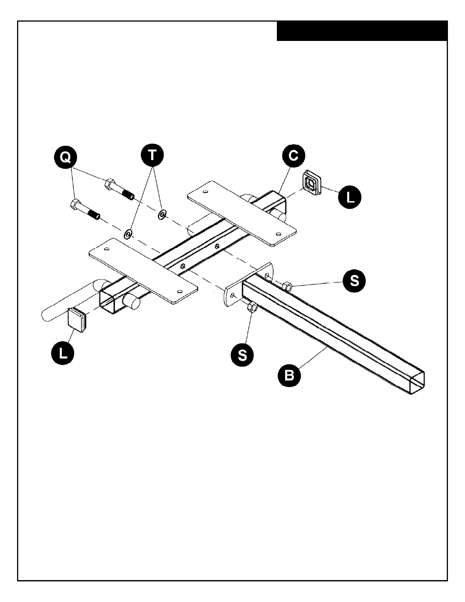 Pad frame assembly | Deltech Fitness DF406- 45 Degree Hyperextension Bench User Manual | Page 6 / 11