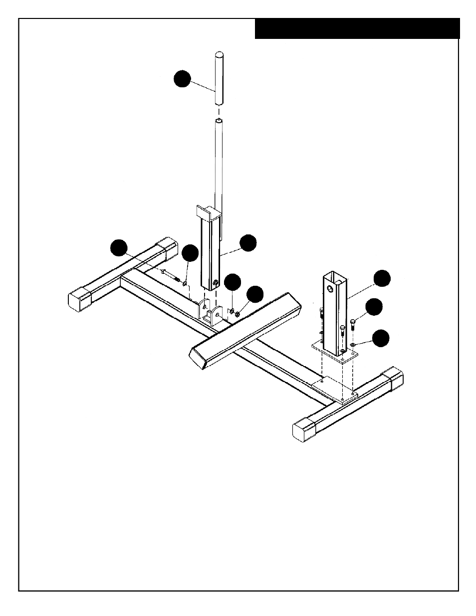 Bottom frame assembly | Deltech Fitness DF805- Seated Calf Machine User Manual | Page 6 / 12