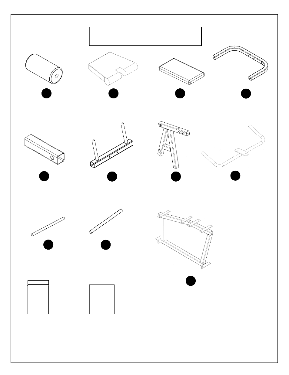 Box contents | Deltech Fitness DF807- Leg Extension/Leg Curl User Manual | Page 2 / 11