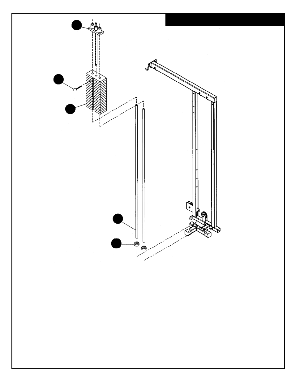 Weight stack assembly | Deltech Fitness DF838- Stack Loaded Lat Attachment User Manual | Page 12 / 16