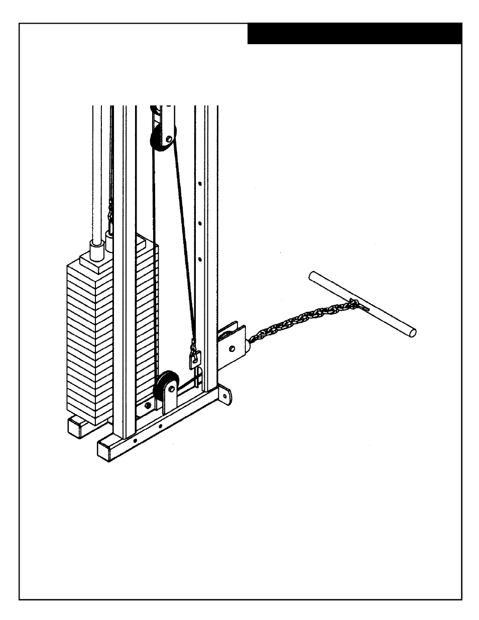 Lower cable installation | Deltech Fitness DF838- Stack Loaded Lat Attachment User Manual | Page 15 / 16