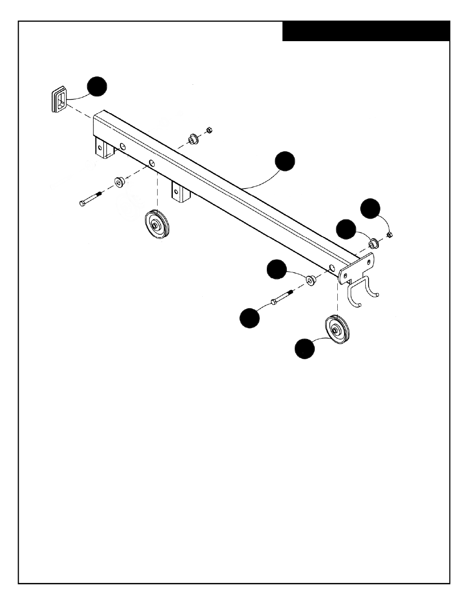 Top frame assembly | Deltech Fitness DF838- Stack Loaded Lat Attachment User Manual | Page 7 / 16