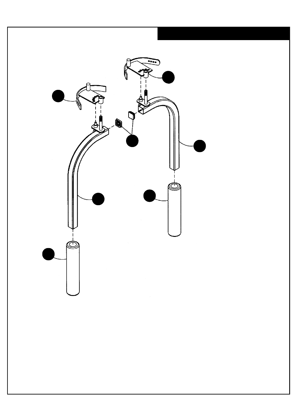 Cam & arm pad assembly | Deltech Fitness DF832- Pec Attachment User Manual | Page 5 / 14