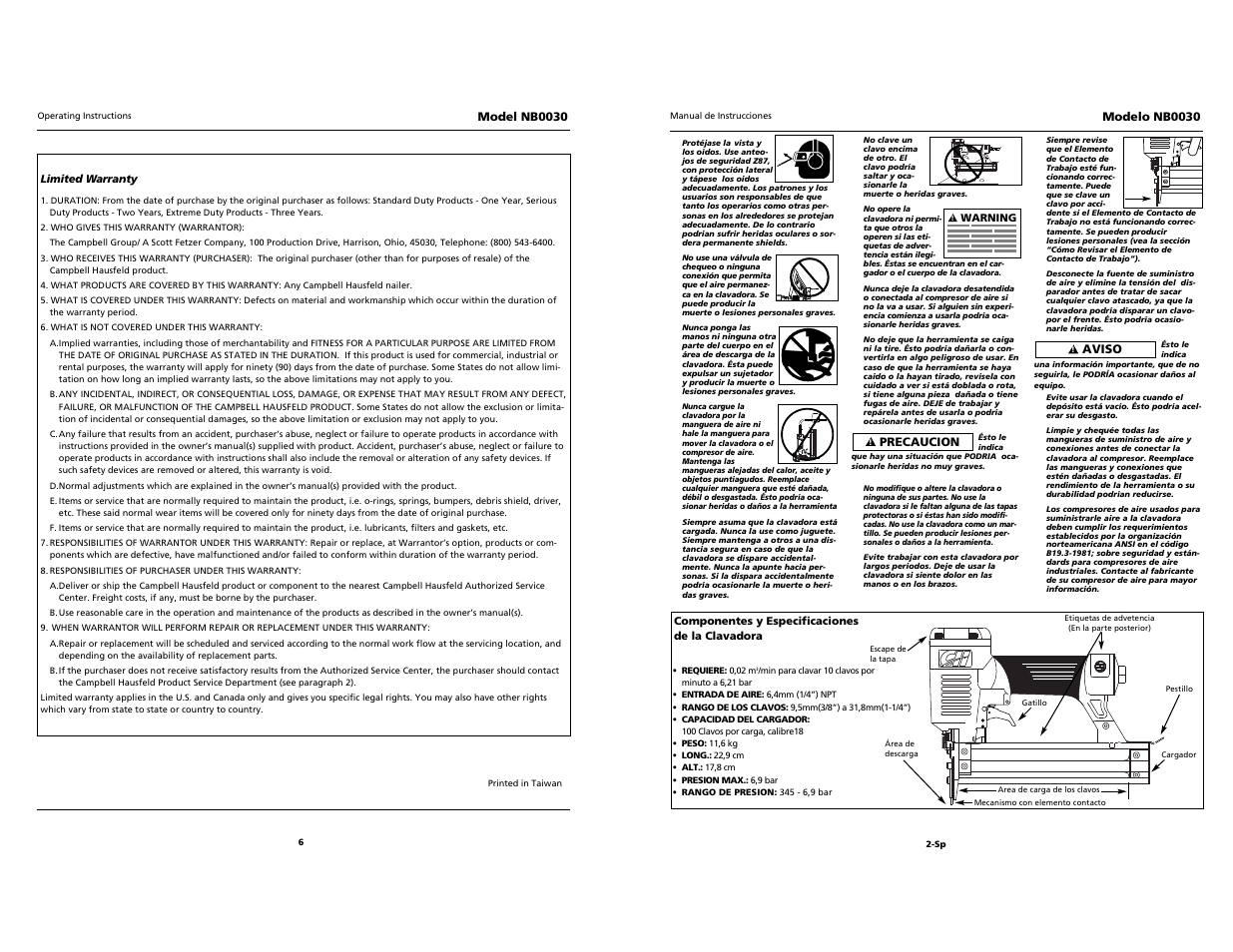 Campbell Hausfeld NB0030 User Manual | Page 6 / 18