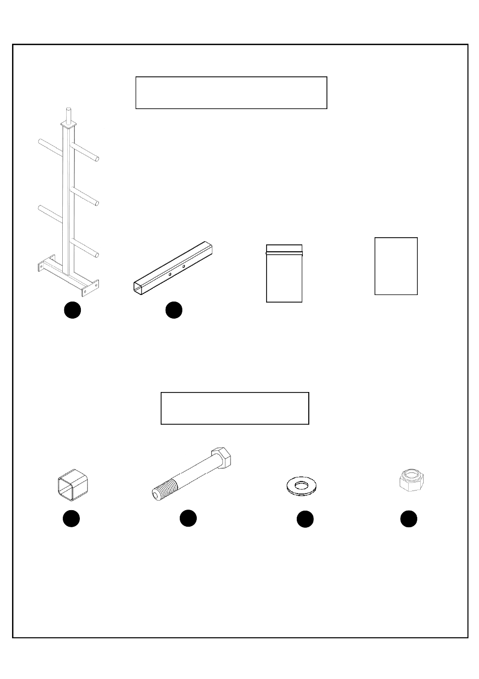 Box contents, Hardware | Deltech Fitness DF7200- Pro Standard Weight Tree User Manual | Page 2 / 5
