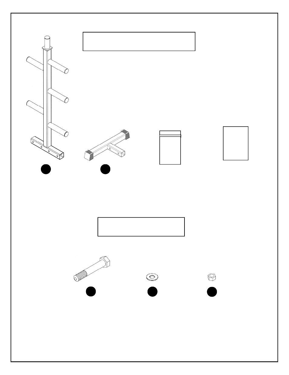 Box contents, Hardware | Deltech Fitness DF7600- Pro Olympic Weight Tree User Manual | Page 2 / 4