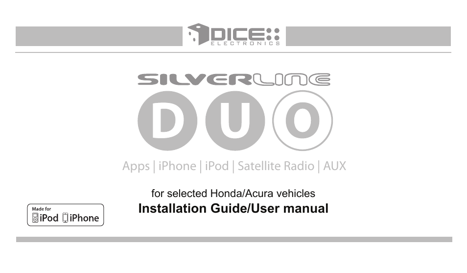 DICE Electronics DOU Honda User Manual | 40 pages