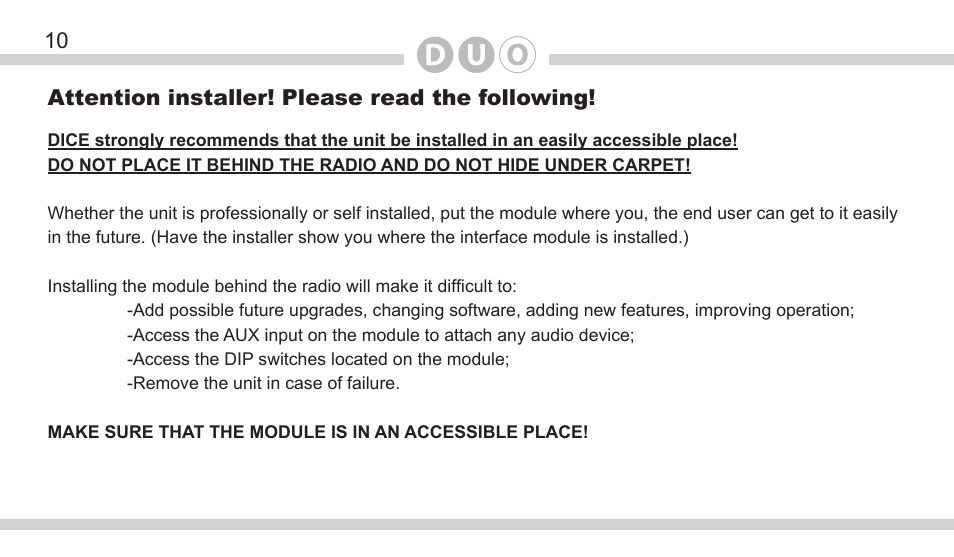 DICE Electronics DOU Honda User Manual | Page 10 / 40