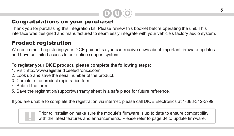 DICE Electronics DOU Honda User Manual | Page 5 / 40