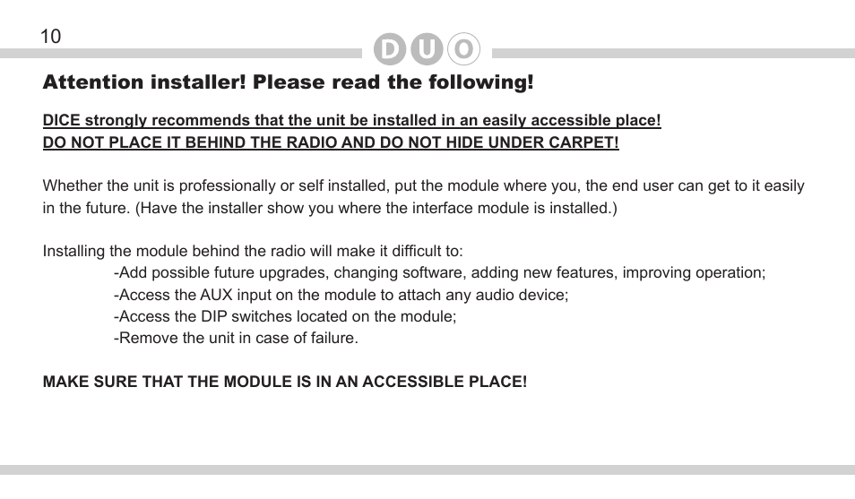 DICE Electronics DOU VW User Manual | Page 10 / 48