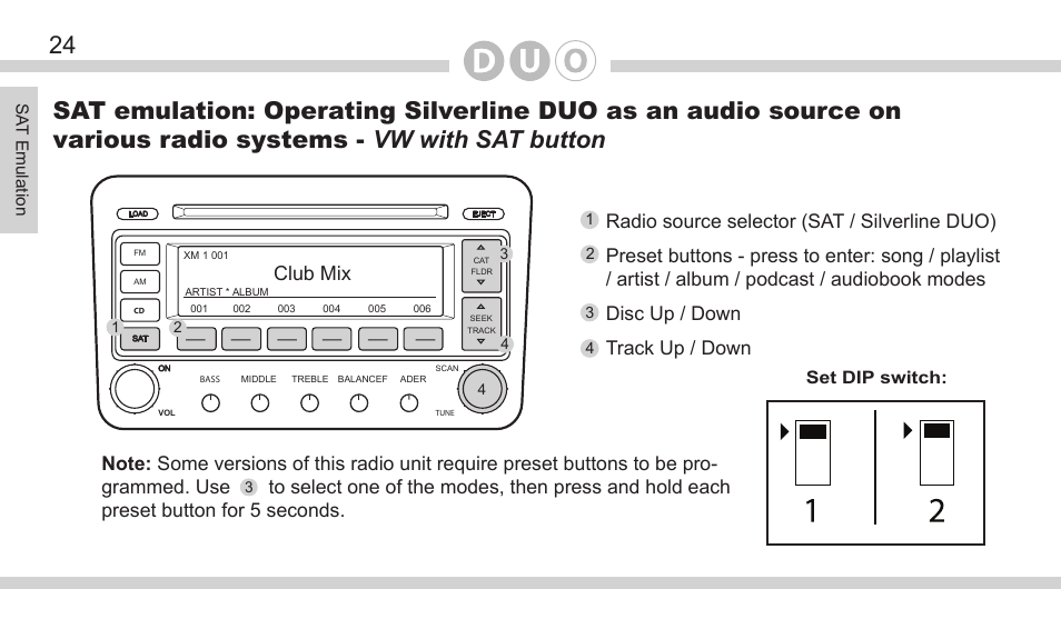 Club mix | DICE Electronics DOU VW User Manual | Page 24 / 48