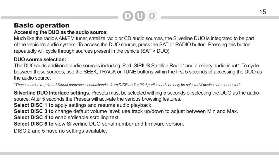 15 basic operation | DICE Electronics DOU Nissan User Manual | Page 15 / 40