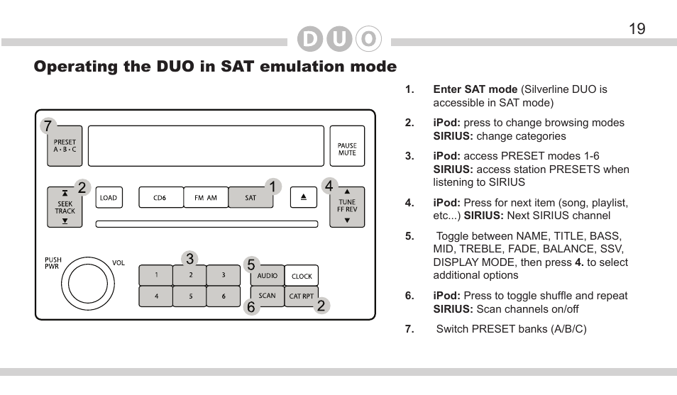 Operating the duo in sat emulation mode | DICE Electronics DOU Nissan User Manual | Page 19 / 40