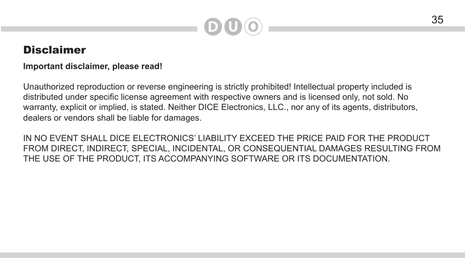 DICE Electronics DOU Nissan User Manual | Page 35 / 40