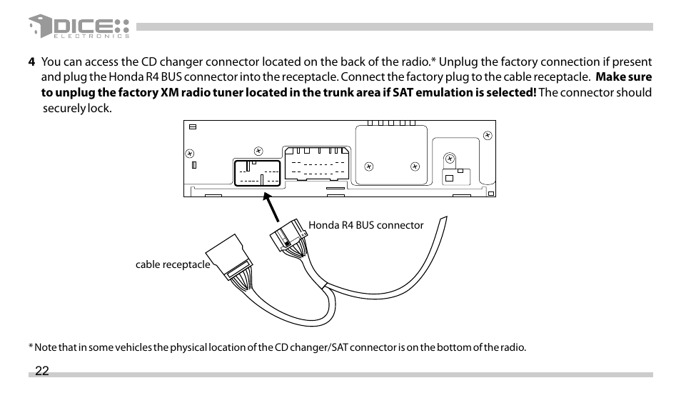 DICE Electronics DICE interface for iPod Honda User Manual | Page 22 / 36