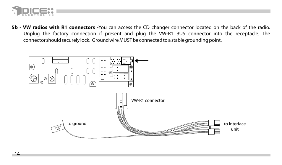 DICE Electronics DICE interface for iPod Volkswagen User Manual | Page 14 / 36