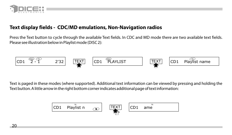 DICE Electronics DICE interface for iPod Scion User Manual | Page 20 / 32