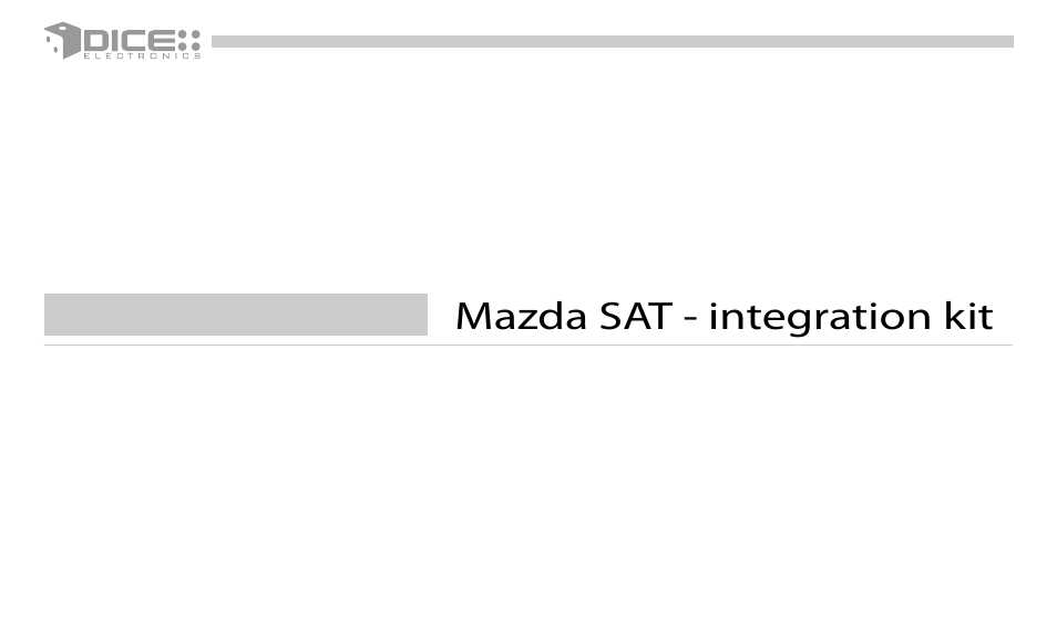 DICE Electronics DICE interface for iPod Mazda User Manual | Page 17 / 36