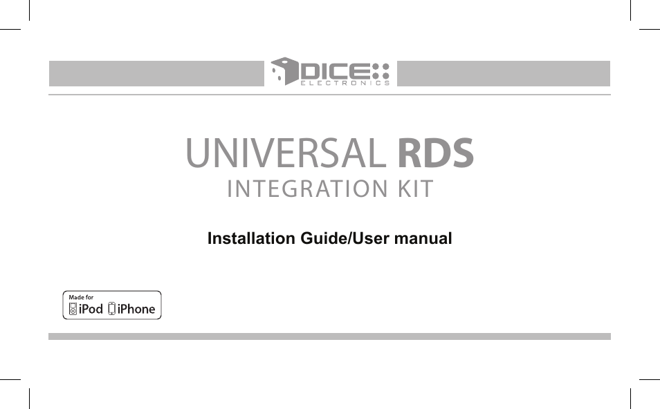 DICE Electronics Universal RDS User Manual | 20 pages