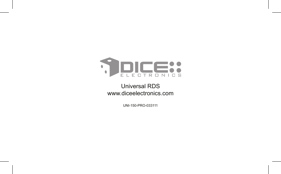 DICE Electronics Universal RDS User Manual | Page 20 / 20