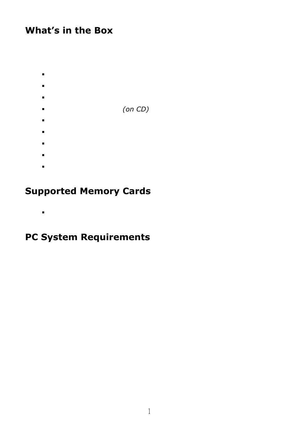 What’s in the box, Pc system requirements | Digiframe DF-SC6402 User Manual | Page 2 / 19