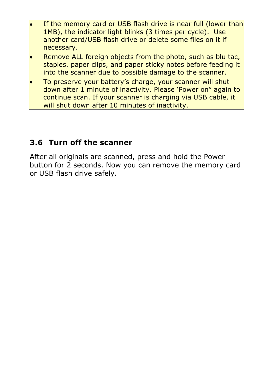 6 turn off the scanner | Digiframe DF-SCA401w User Manual | Page 12 / 26