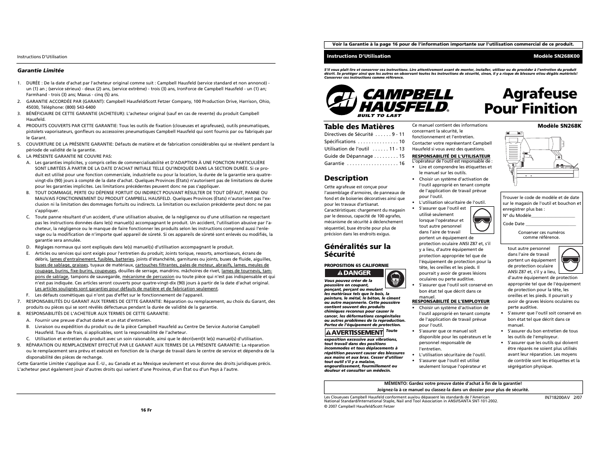 Campbell Hausfeld SN268K00 User Manual | Page 9 / 12