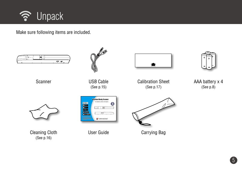 Unpack | Digiframe DF-SCWF08w User Manual | Page 5 / 20