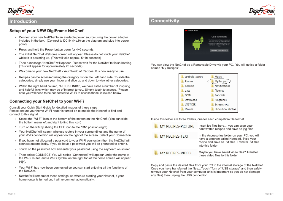 Т³гж 6, Connectivity, Introduction | Digiframe DFNC3805r User Manual | Page 6 / 10