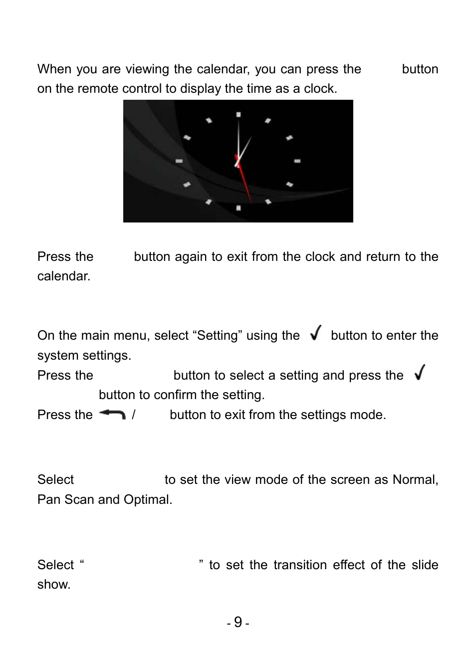 10 system settings, System settings | Digiframe DF-F7009b User Manual | Page 11 / 15